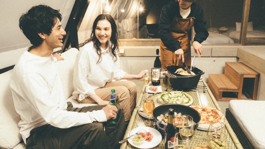 コース形式の夕食