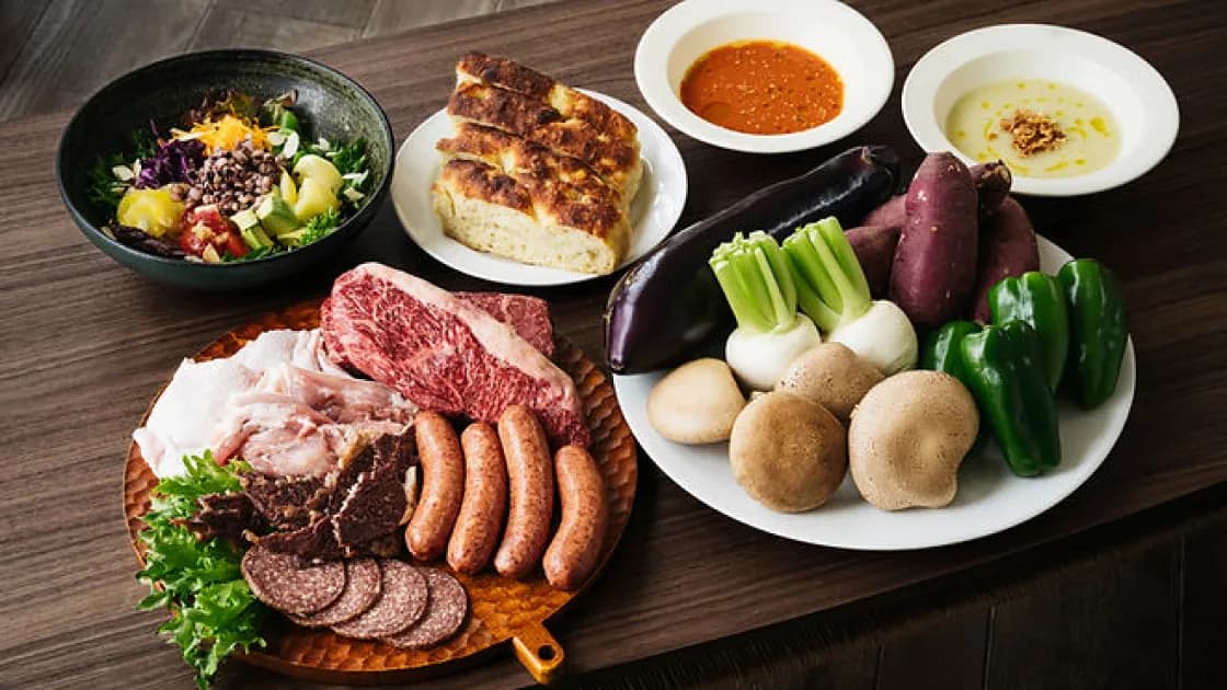 豪華なBBQメニューに舌鼓